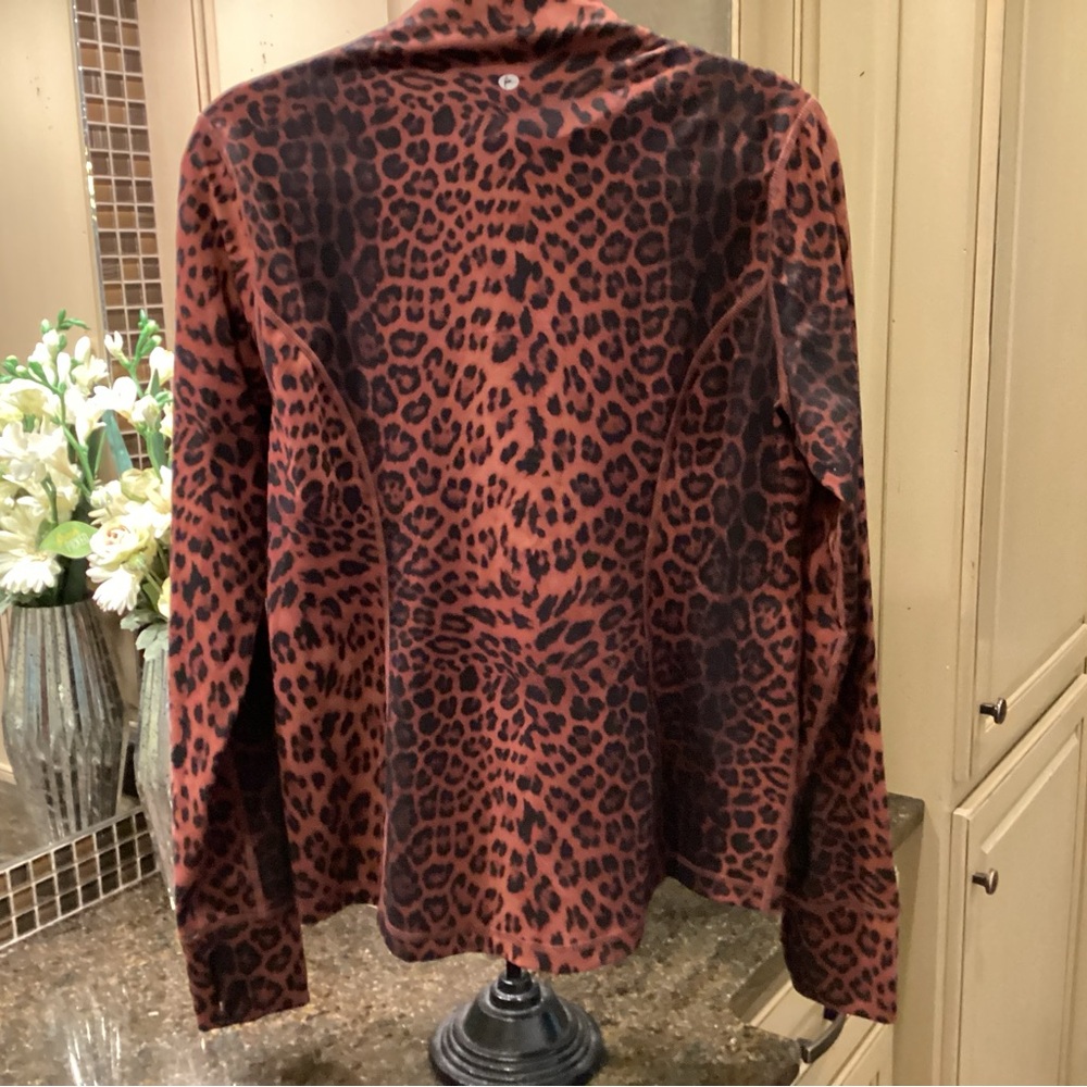 Leopard Print Zip Front Jacket - Picture 2 of 5